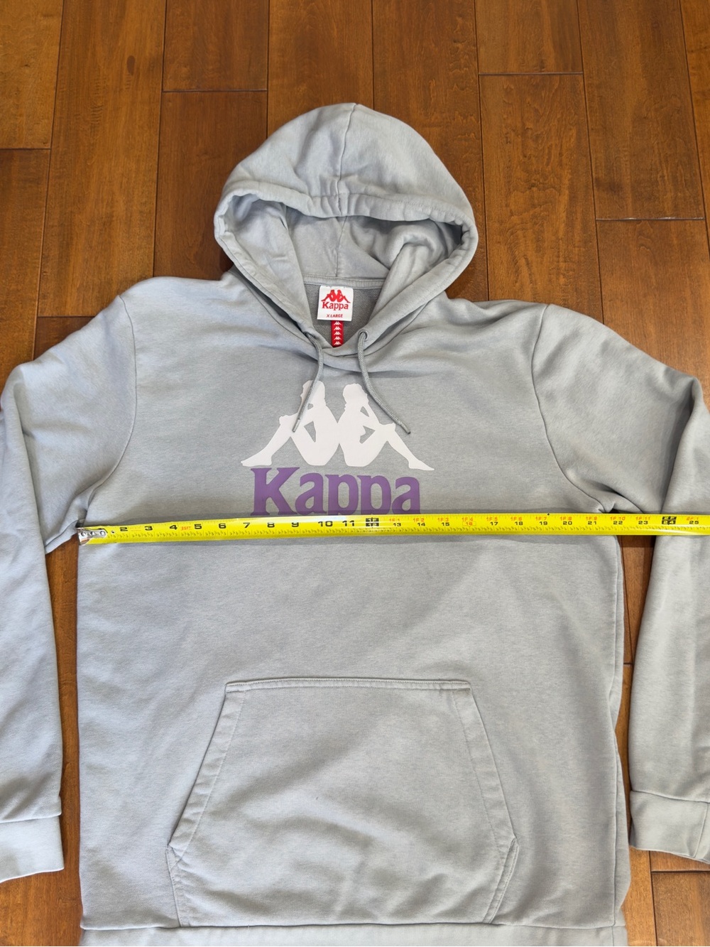 Kappa Light Gray Hoodie with Purple Logo - Picture 13 of 14